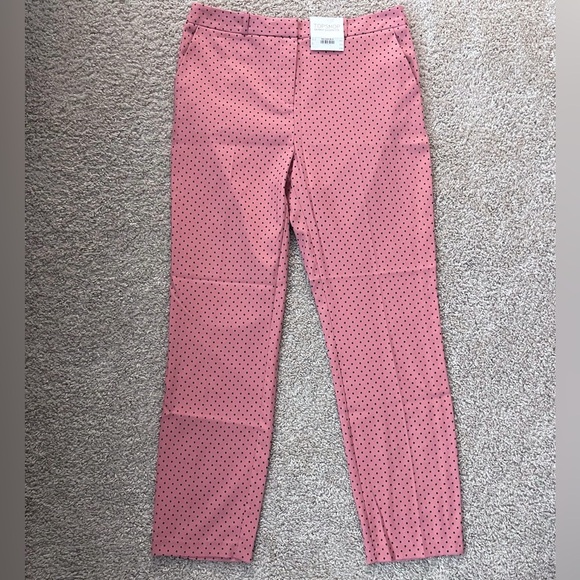 Top Shop Pink Polka Dot Pants size 8 preppy office chic - Picture 1 of 6
